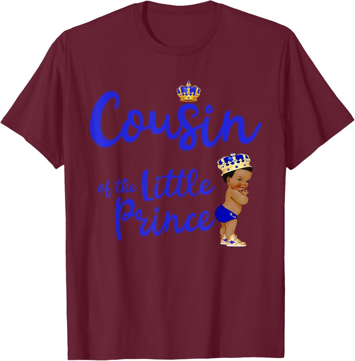 Cousin Of The Birthday Prince Boy Bday Party Idea T-Shirt - T-Shirt | Maroon