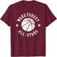 Wake Forest Vintage All-Stars Retro 80s Basketball T-Shirt - T-Shirt | Maroon