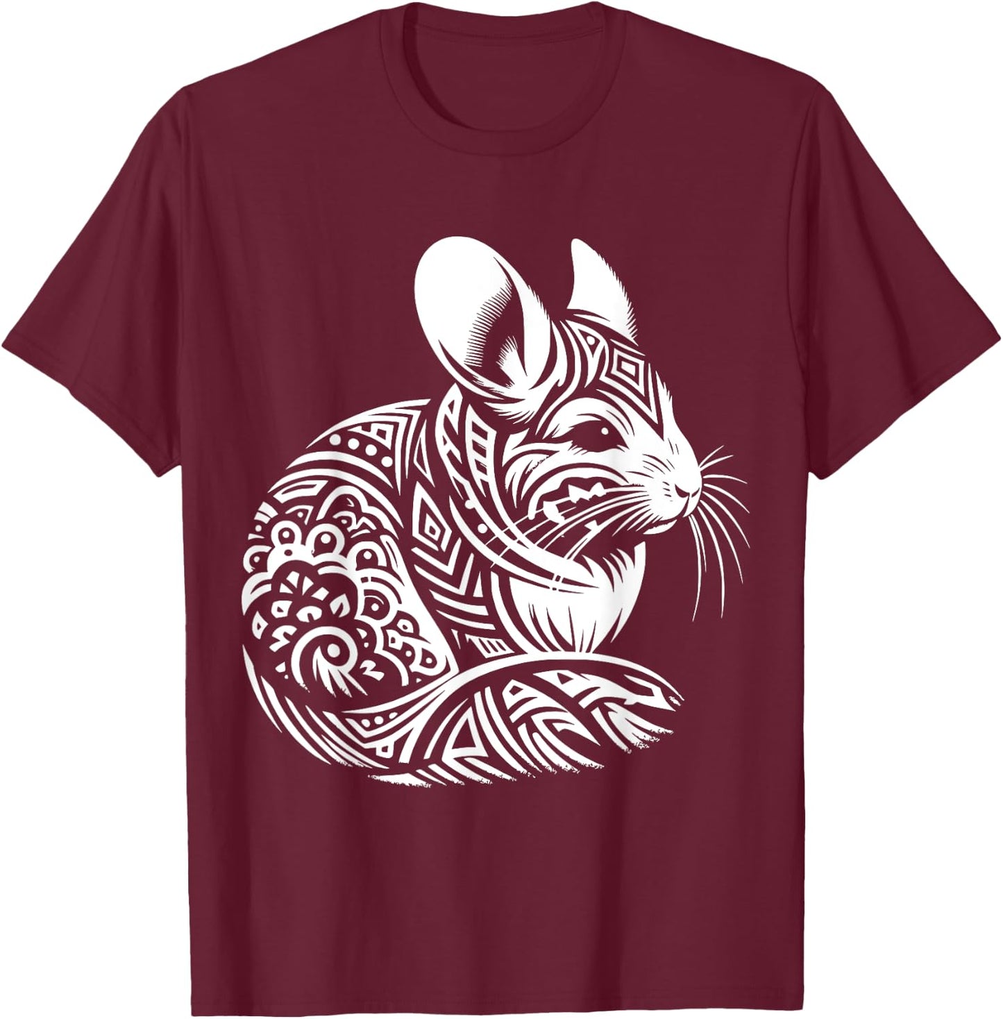 Tribal Chinchilla T-Shirt - T-Shirt | Maroon