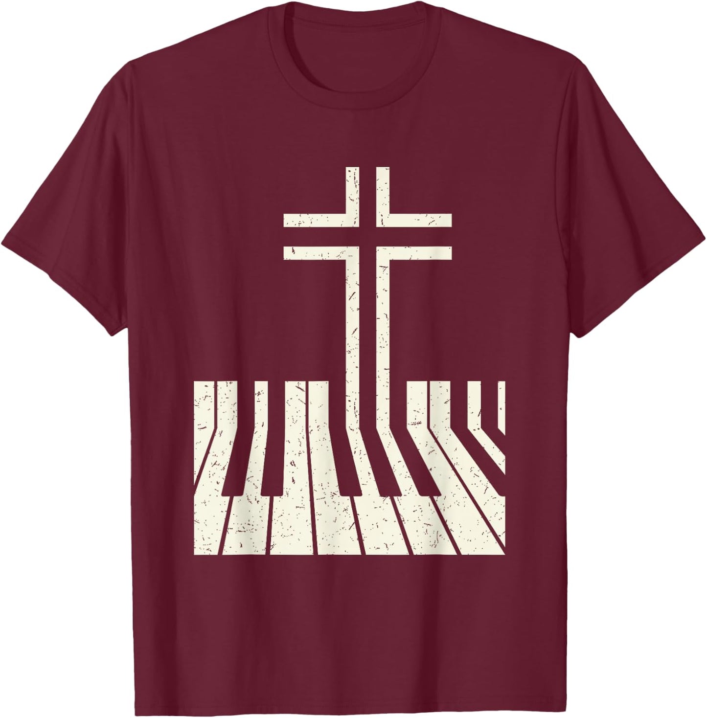 Christian Piano Player Piano Teacher Keyboard T-Shirt - T-Shirt | Maroon