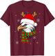 Christmas Eagle Patriotic Bald Eagle With Santa Hat Women Kids Men T-Shirt - T-Shirt | Maroon