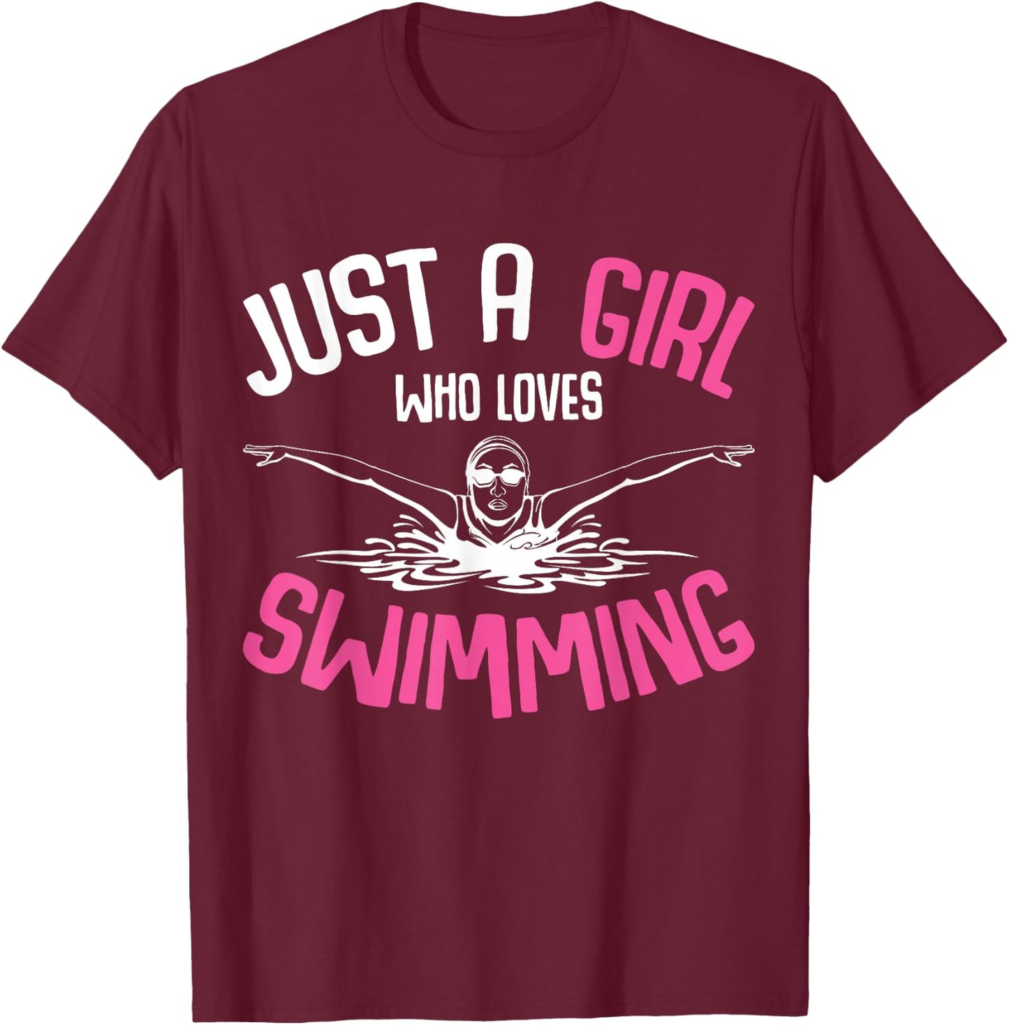 Just a Girl who loves Swimming Swimmers Kids T-Shirt - T-Shirt | Maroon