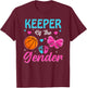 Keeper Of The Gender Basketball Gender Reveal Party T-Shirt - T-Shirt | Maroon