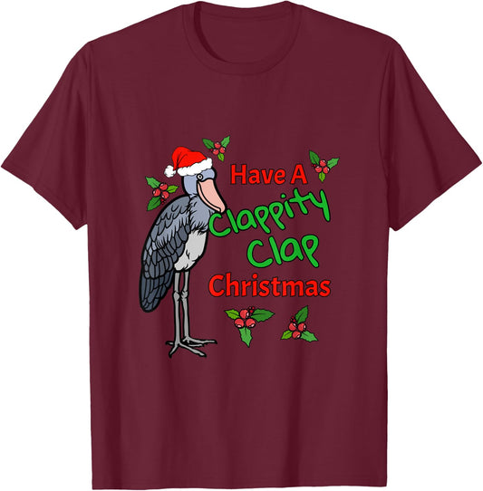 Shoebill Stork Funny Christmas Bird Animals Holiday Design T-Shirt - T-Shirt | Maroon