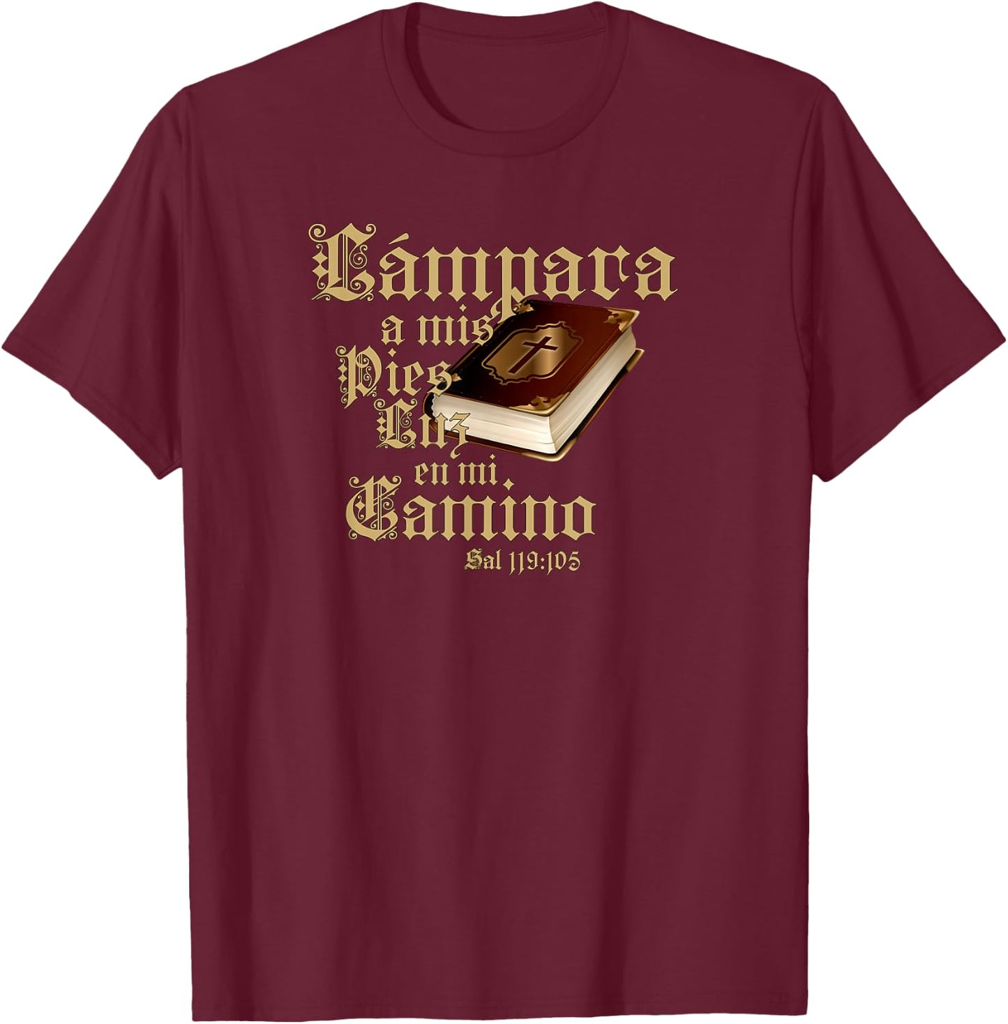 Christian Bible Verse Quote Sal 119:105 Retro T-Shirt - T-Shirt | Maroon