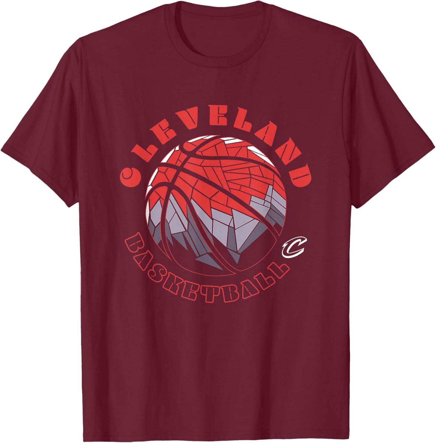 NBA Cleveland Cavaliers Neon Prism Basketball T-Shirt - T-Shirt | Maroon