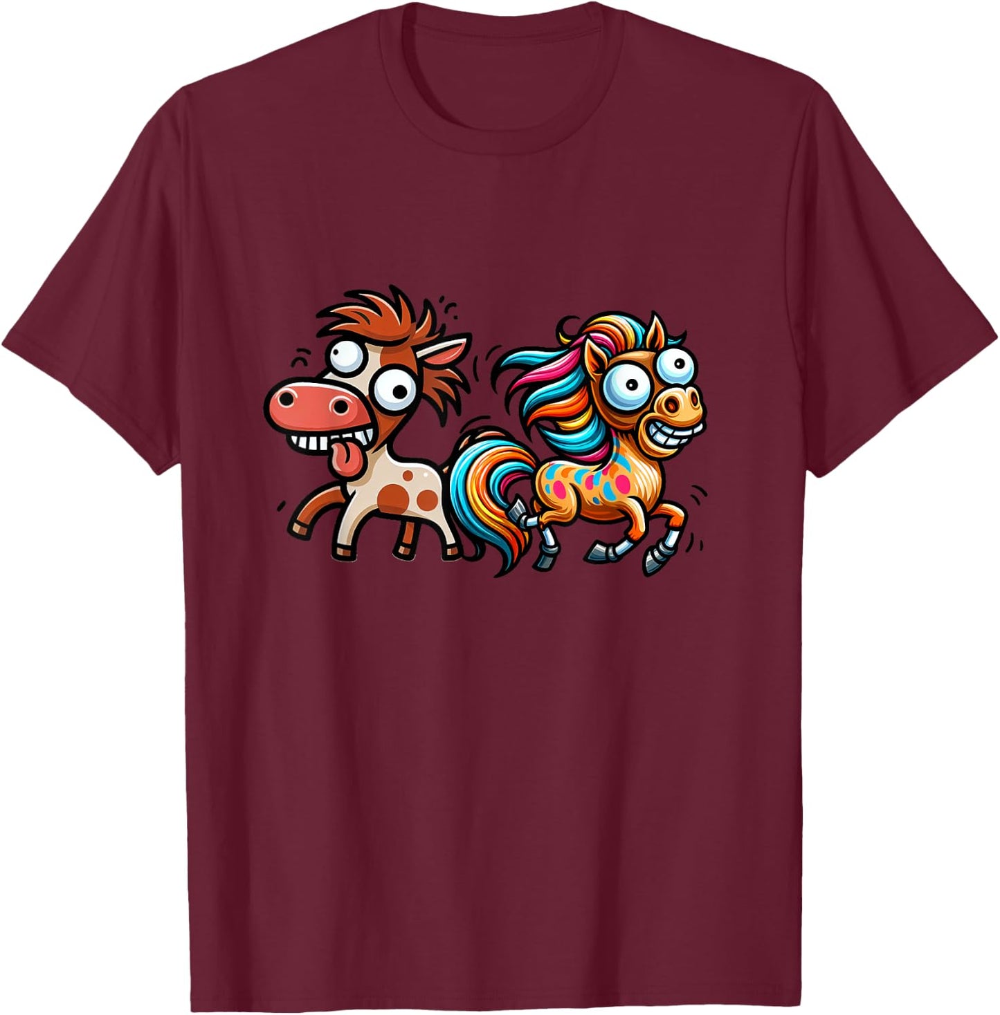 Funny Funny Horses Horse Rider Birthday T-Shirt - T-Shirt | Maroon