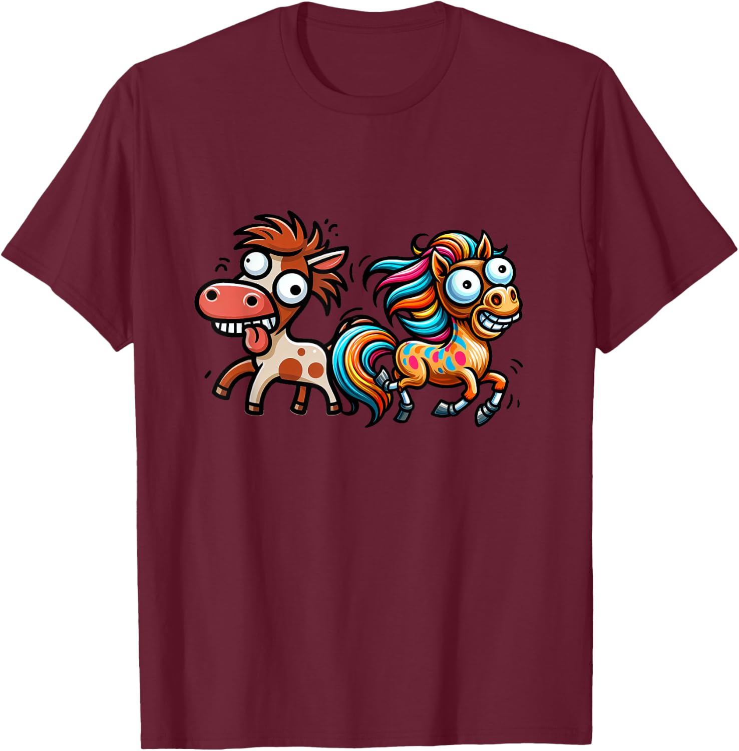 Funny Funny Horses Horse Rider Birthday T-Shirt - T-Shirt | Maroon