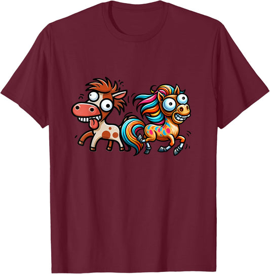Funny Funny Horses Horse Rider Birthday T-Shirt - T-Shirt | Maroon