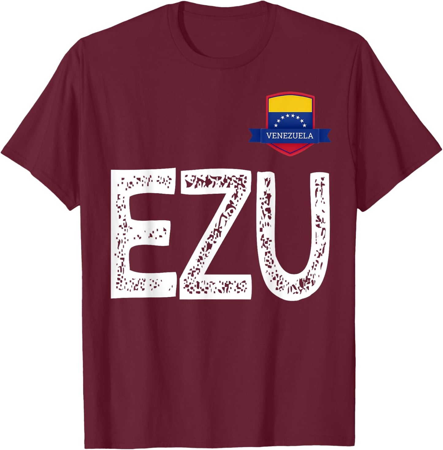 Venezuela Human-Flag Letter E and Letter Z and U Venezuela T-Shirt - T-Shirt | Maroon
