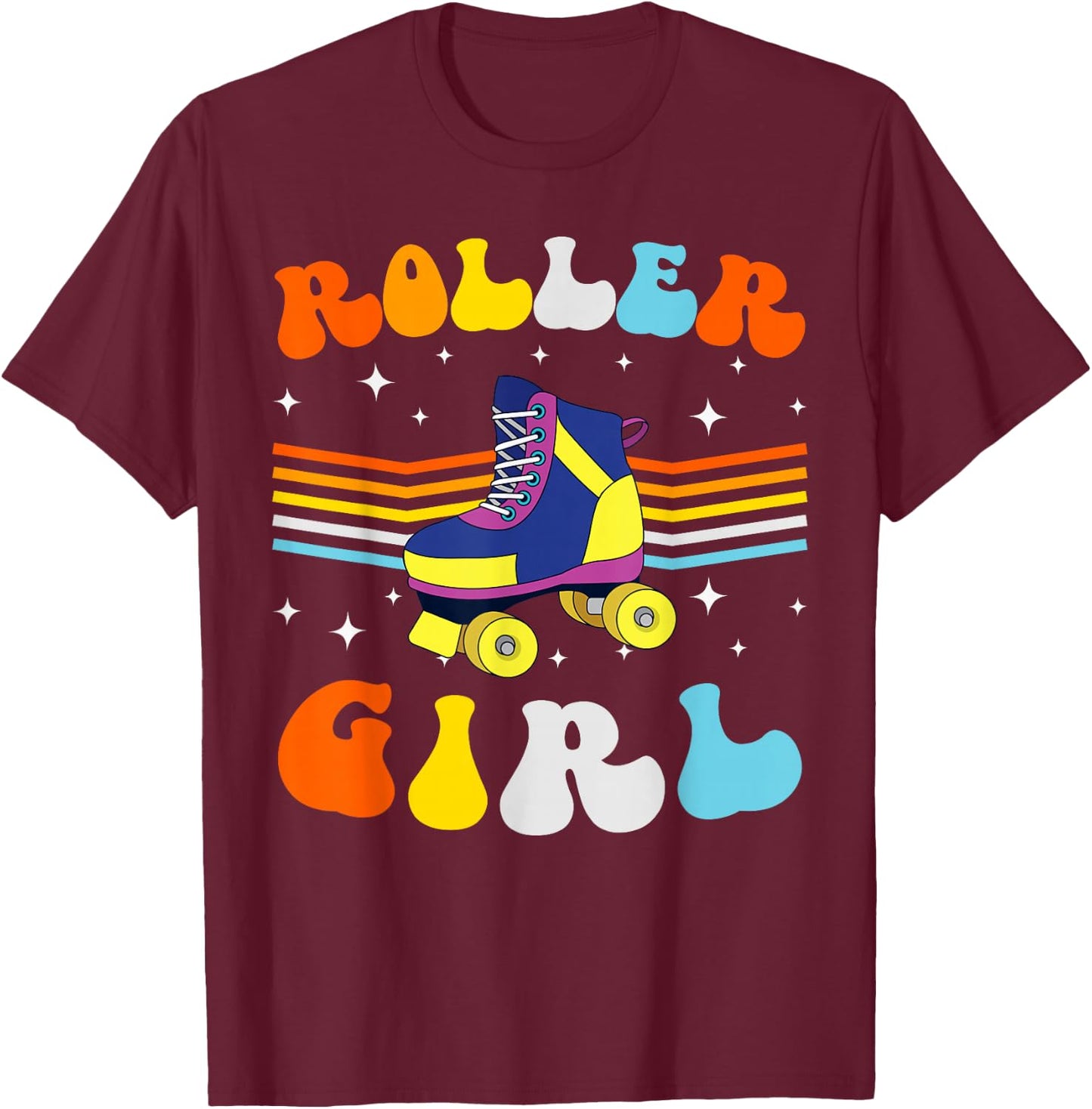 Roller Girl Roller Skating Rollerblade Skater T-Shirt - T-Shirt | Maroon