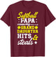Softball Papa Grandpa Funny Papa Of A Softball Player T-Shirt - T-Shirt | Maroon