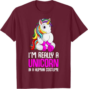 Unicorn Lover Unicorns Costume Kids Girls Youth Women T-Shirt - T-Shirt | Maroon