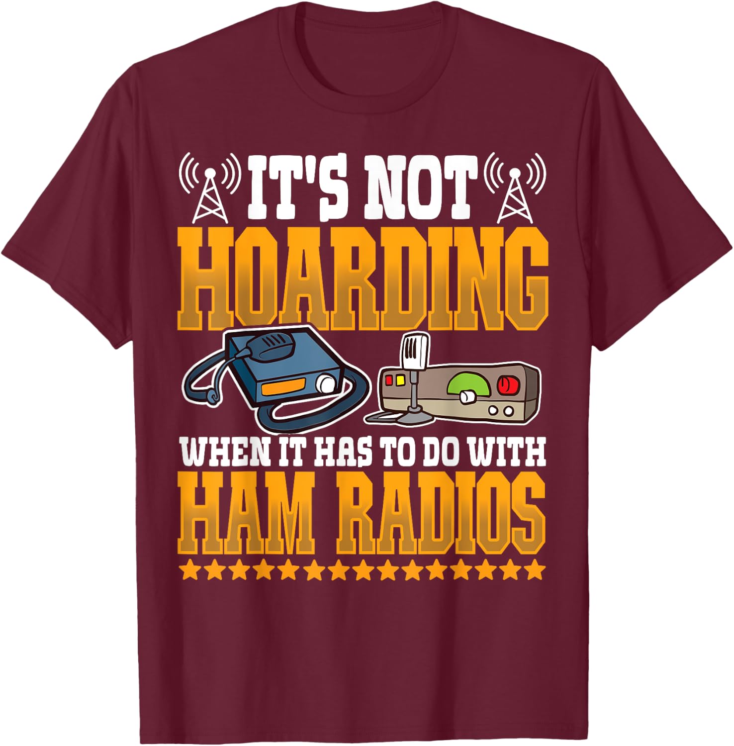 Best Licensed Amateur Ham Radio Operator Designs -Adults Black Short Sleeve Classic Fit T-Shirt - T-Shirt | Maroon