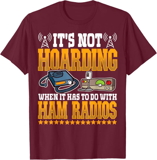 Best Licensed Amateur Ham Radio Operator Designs -Adults Black Short Sleeve Classic Fit T-Shirt - T-Shirt | Maroon