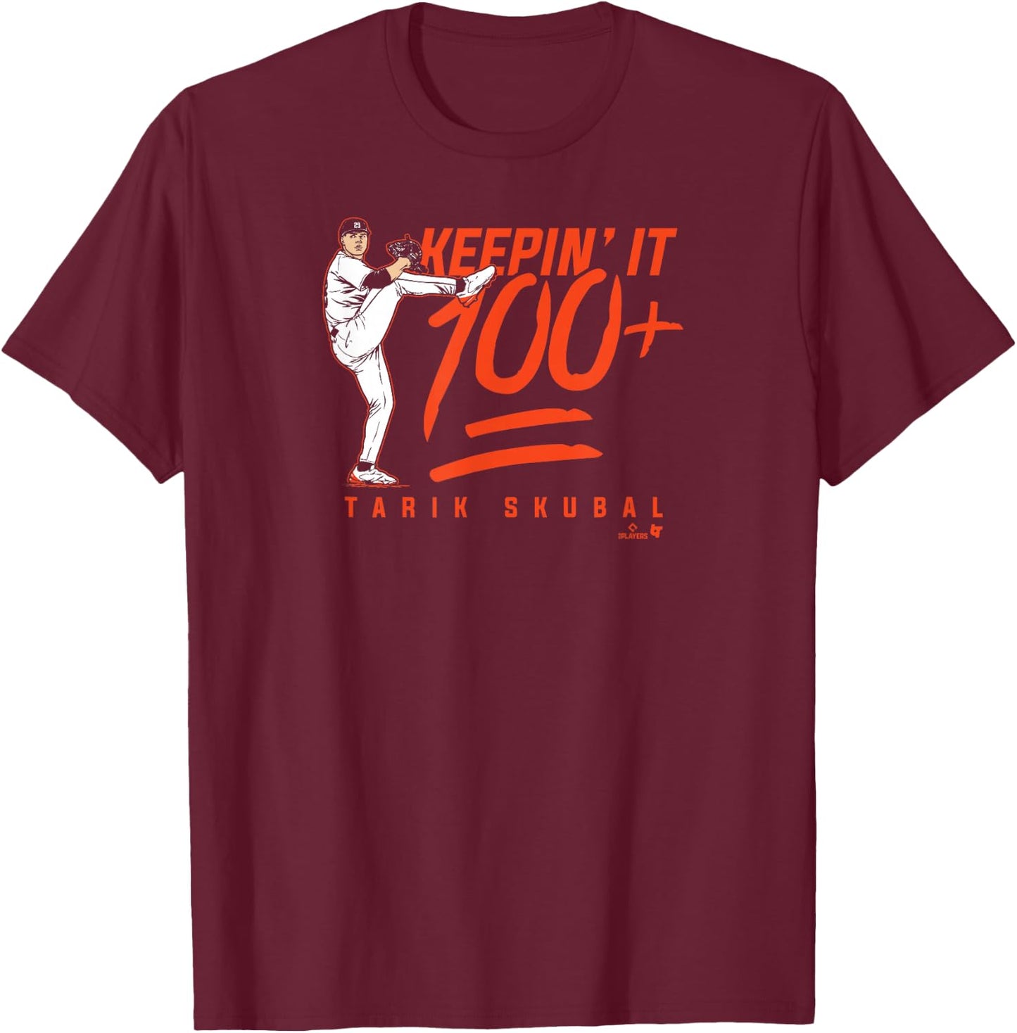 Tarik Skubal - Keepin' It 100+ - Detroit Baseball T-Shirt - T-Shirt | Maroon