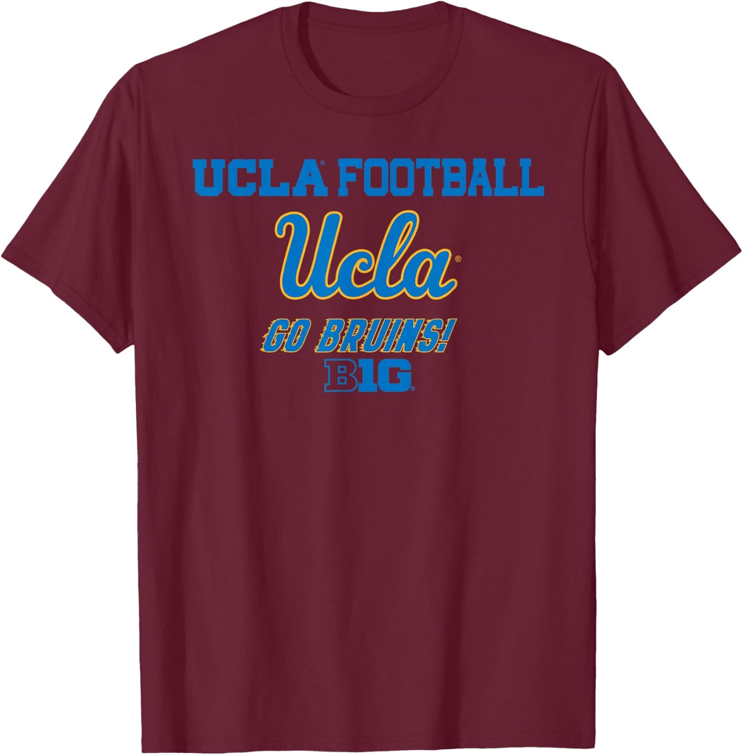 UCLA Bruins Big 10 Football Officially Licensed T-Shirt - T-Shirt | Maroon