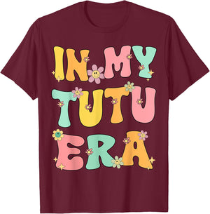 In My Tutu Era Retro Groovy Tutu Grandma Mothers day Cute T-Shirt - T-Shirt | Maroon
