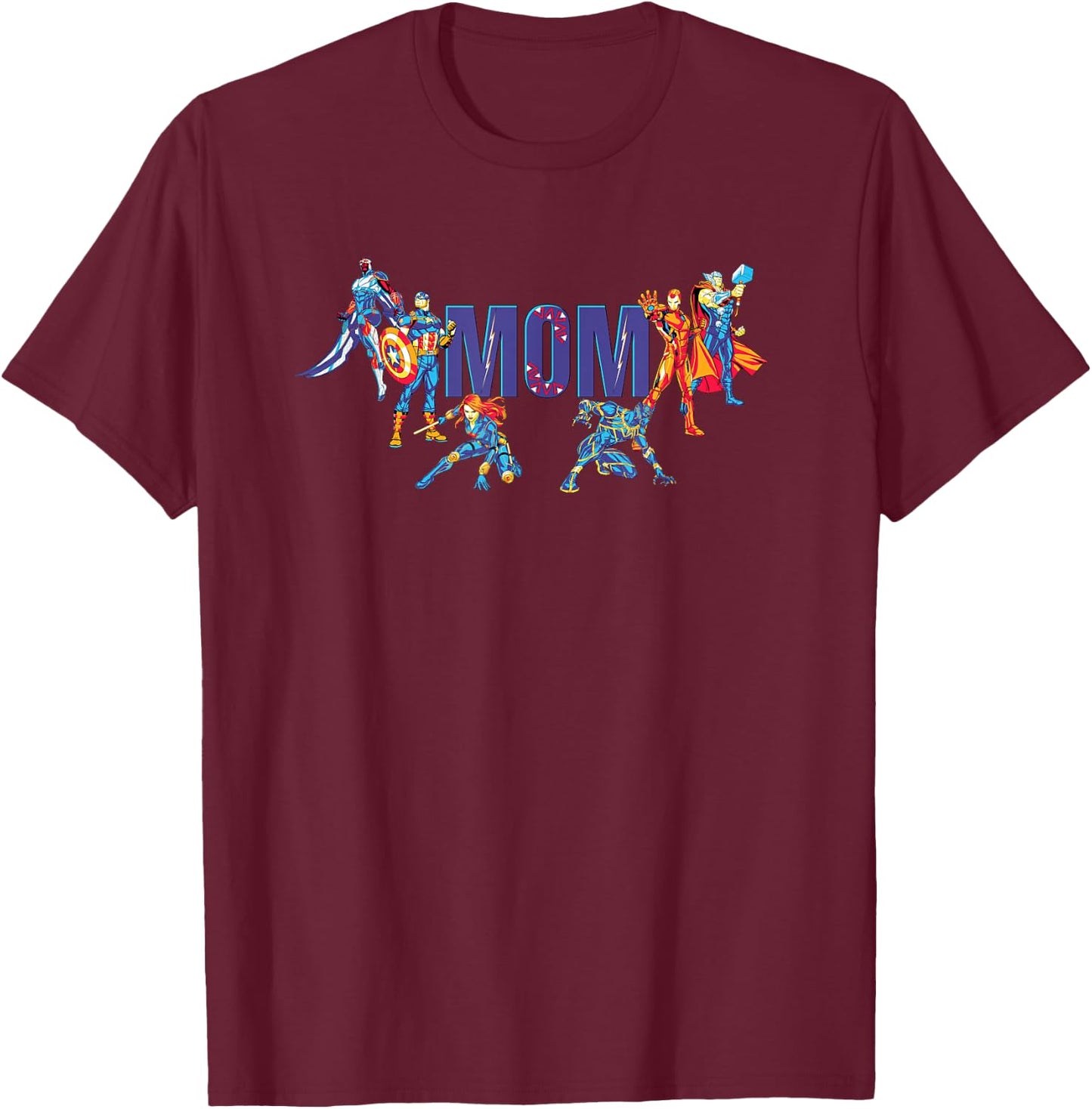 Marvel Super Heroes Avengers Family Vacation Trip Mom T-Shirt - T-Shirt | Maroon