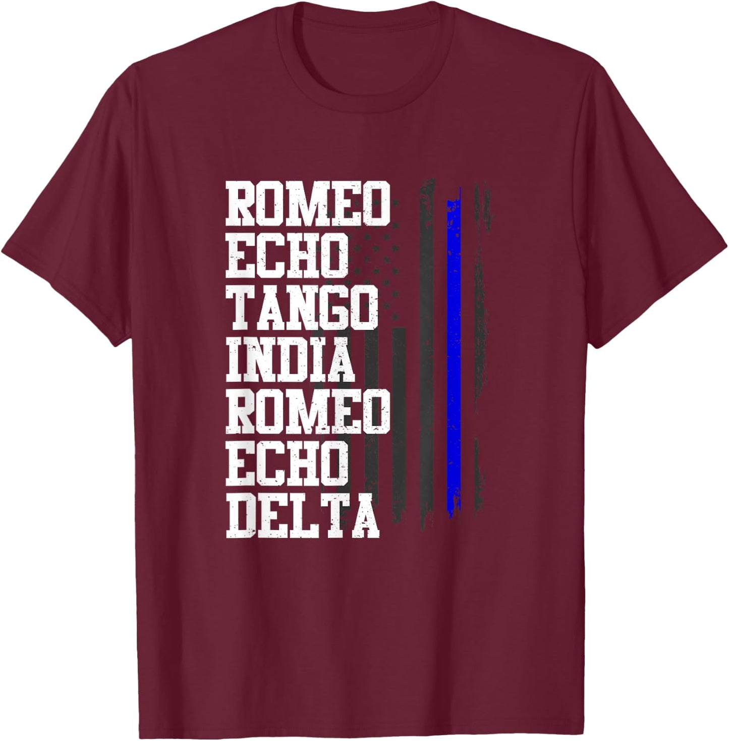 Romeo Echo Tango India Romeo Echo Delta Retired Military T-Shirt - T-Shirt | Maroon