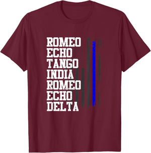 Romeo Echo Tango India Romeo Echo Delta Retired Military T-Shirt - T-Shirt | Maroon