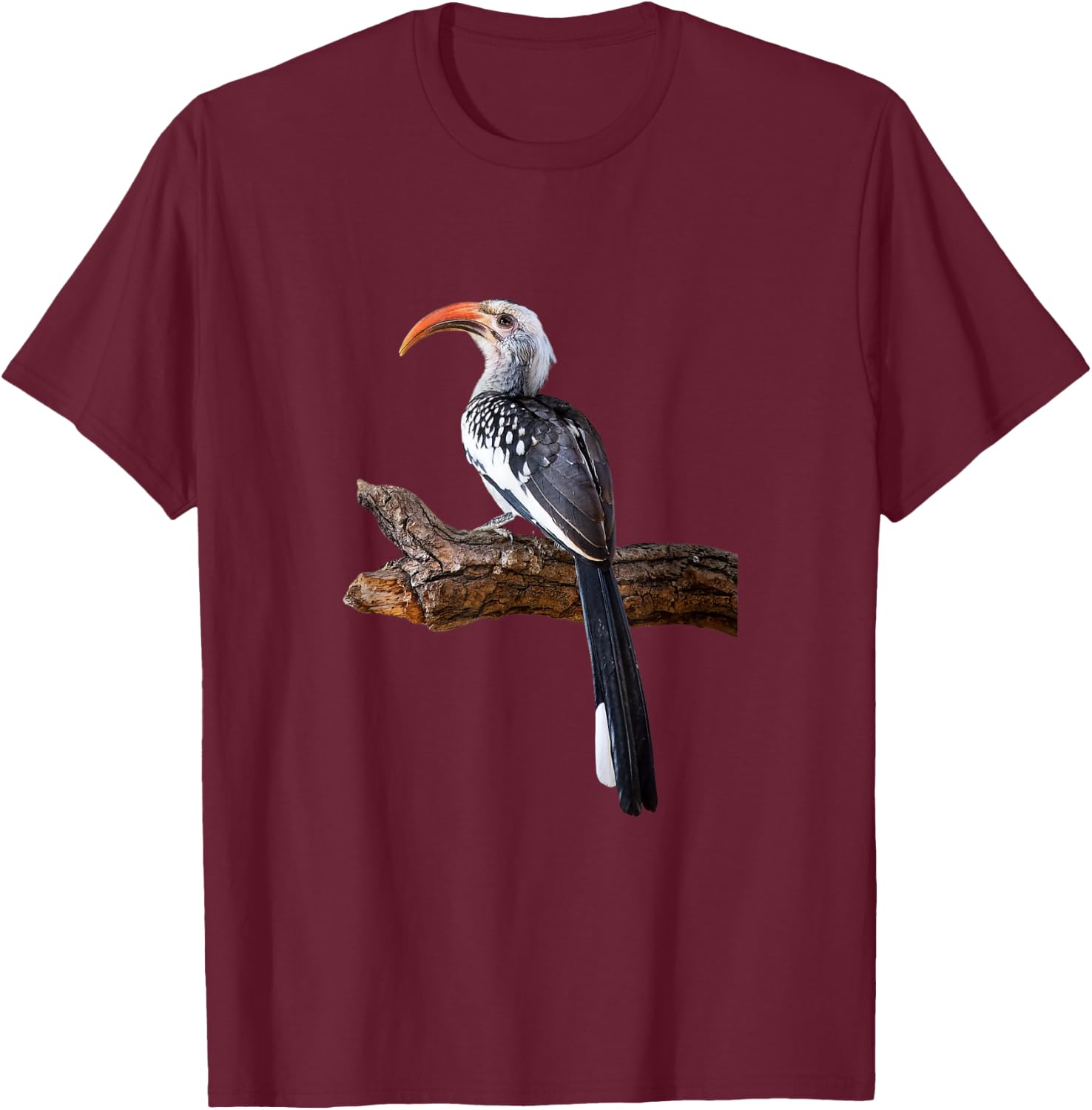 Yellow Hornbill Bird Shirt Southern Yellow-billed Hornbill T-Shirt - T-Shirt | Maroon