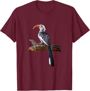 Yellow Hornbill Bird Shirt Southern Yellow-billed Hornbill T-Shirt - T-Shirt | Maroon