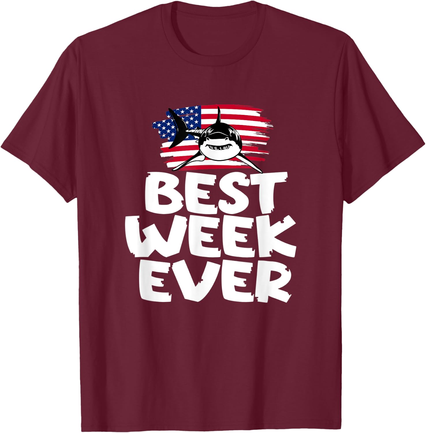 Best Week Ever Sorry I Can't It's Week Shark T-Shirt - T-Shirt | Maroon