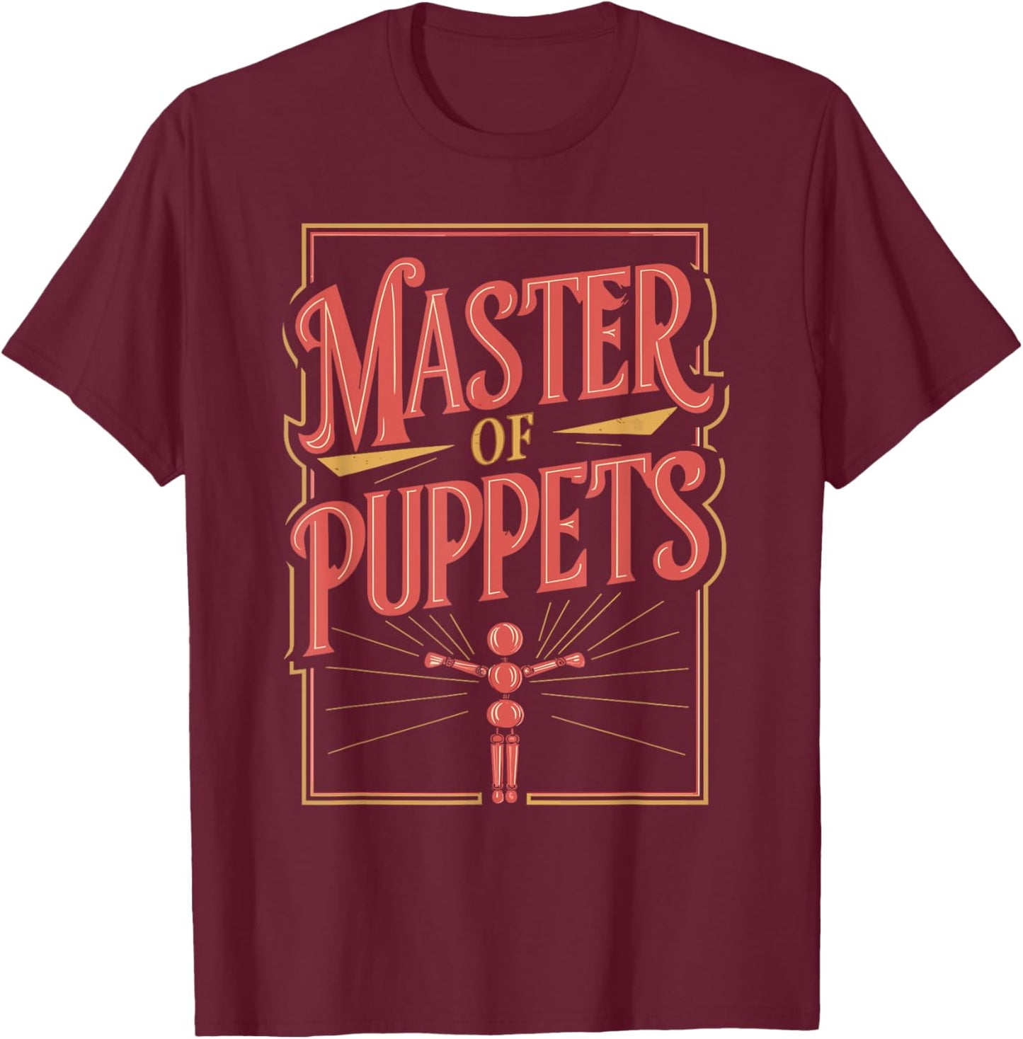 Puppet Mastery Shadow Play Ventriloquist Performance Art T-Shirt - T-Shirt | Maroon