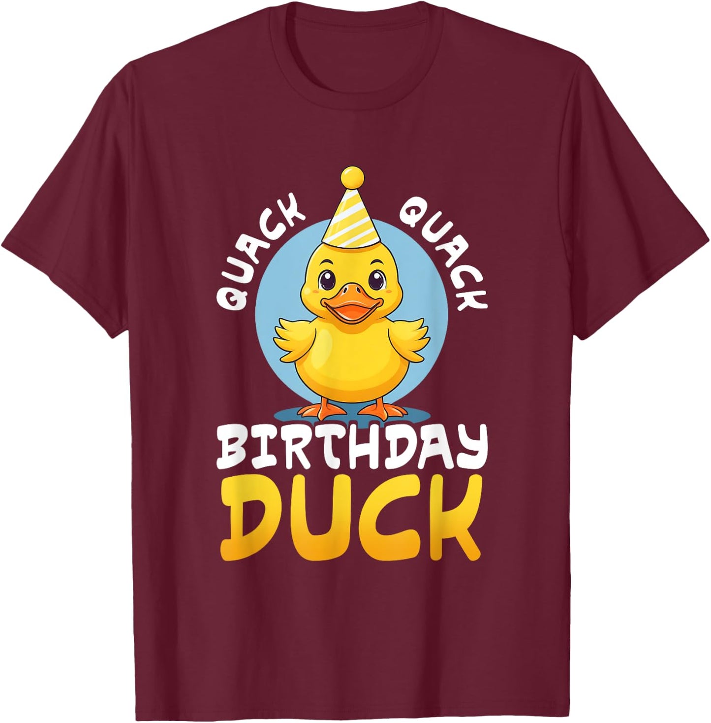 Quack Quack Birthday Duck Boys Girls Rubber Duck Lovers Kids T-Shirt - T-Shirt | Maroon