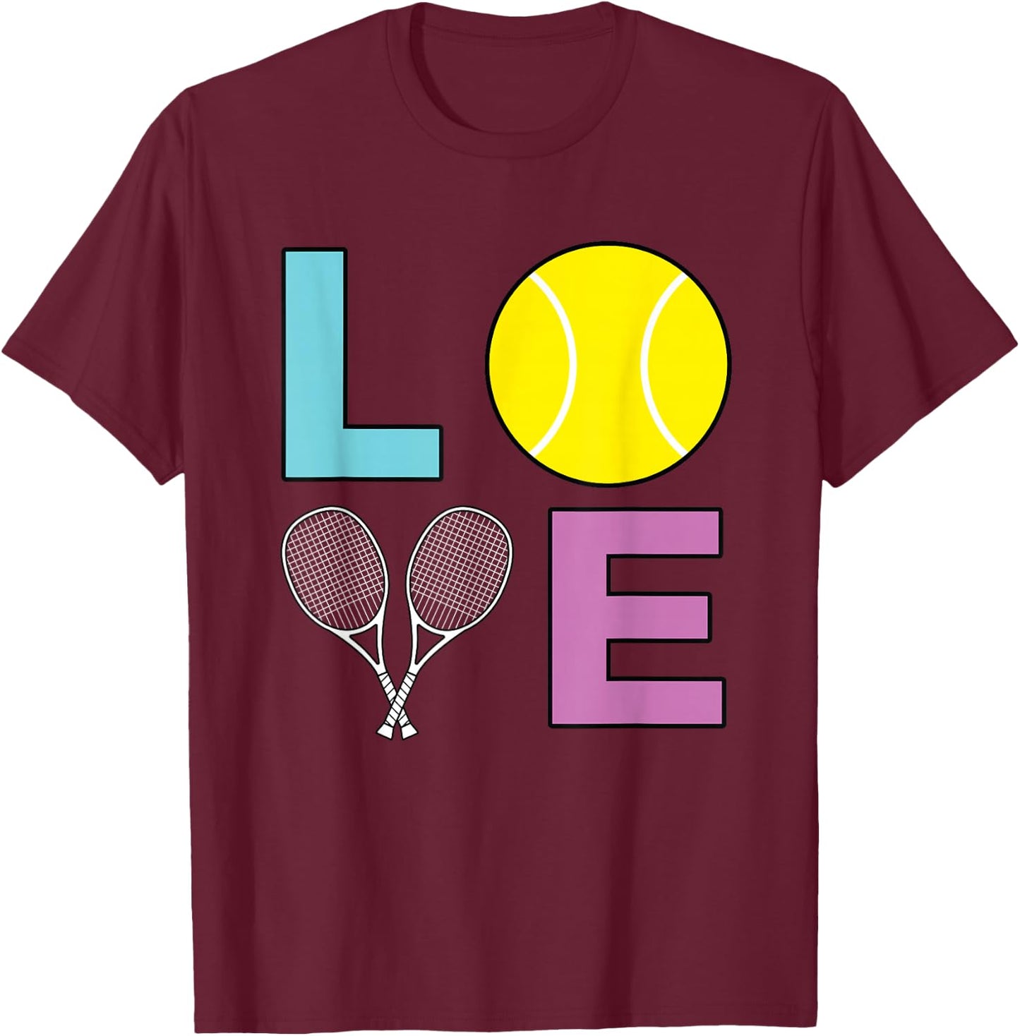 I Love Tennis - Tennis Player Small T-Shirt - T-Shirt | Maroon