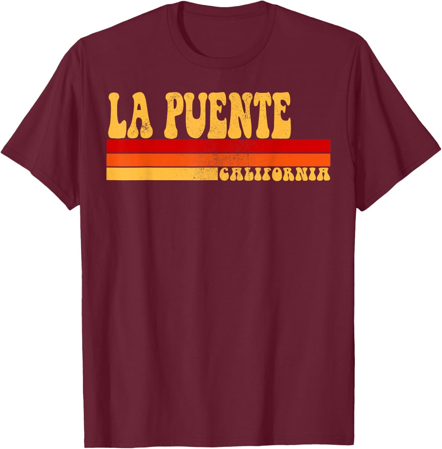 LA PUENTE California City Vintage Roots Retro Design 70s 80s T-Shirt - T-Shirt | Maroon