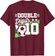 10th Birthday - Double Digits 10 Year Old - Soccer Birthday T-Shirt - T-Shirt | Maroon