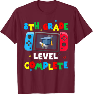 Game Controller Level 8th Grade Complete Boys Graduation T-Shirt - T-Shirt | Maroon