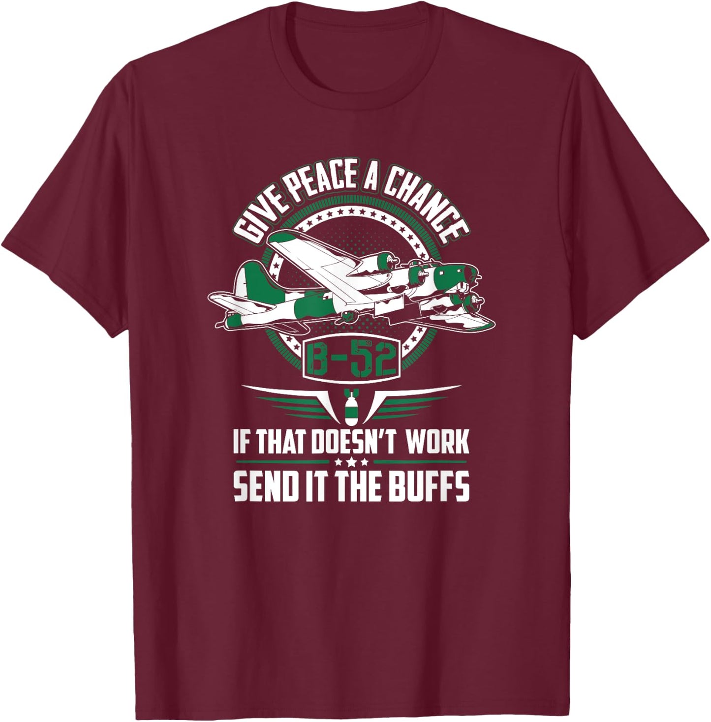 Military B-52 Bomber T-Shirt - T-Shirt | Maroon