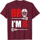 8th Birthday Shirt Boy Bro I'm 8 Year Old Lacrosse Theme T-Shirt - T-Shirt | Maroon