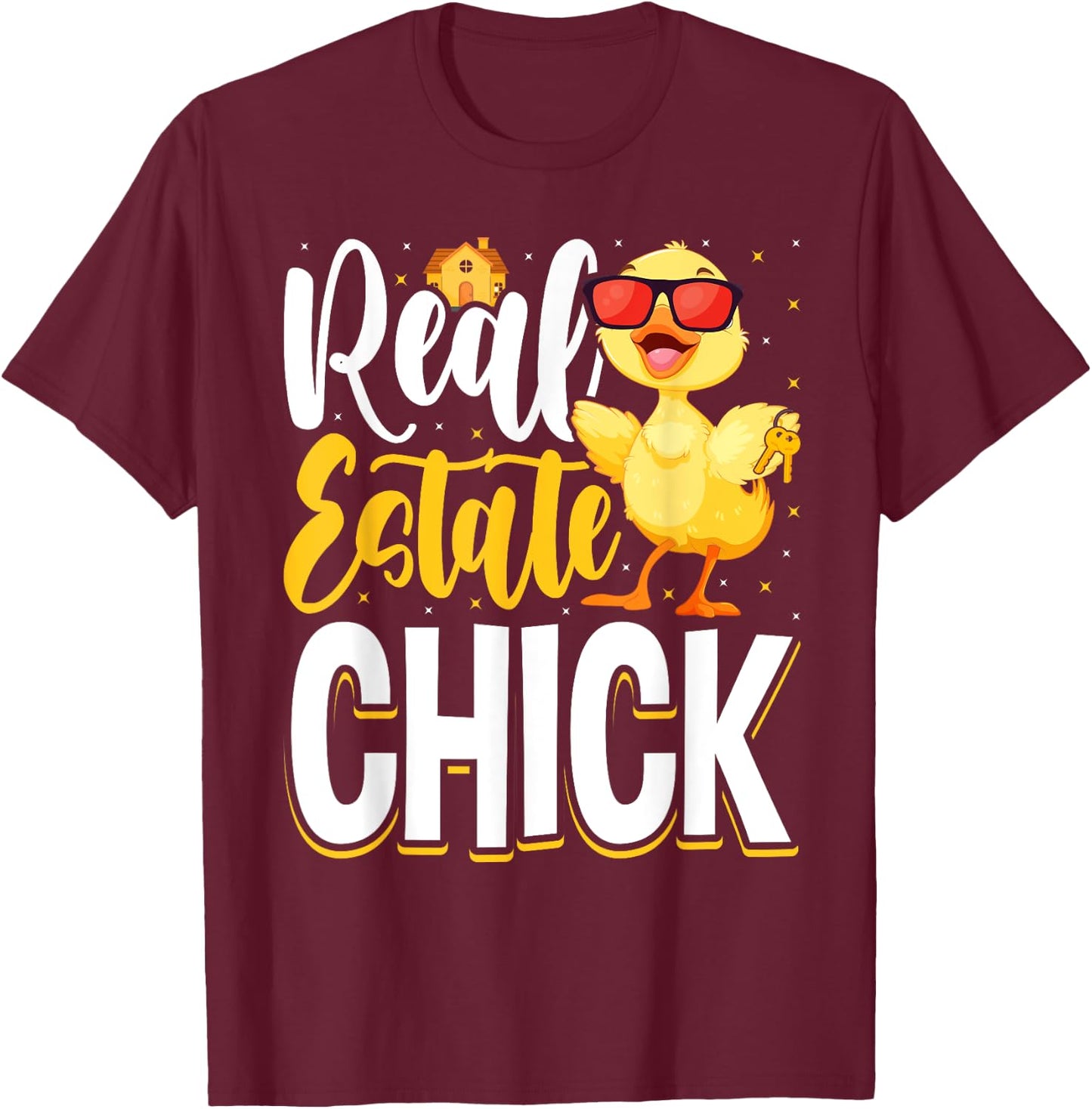 Real Estate Chick Funny Realtor T-Shirt - T-Shirt | Maroon
