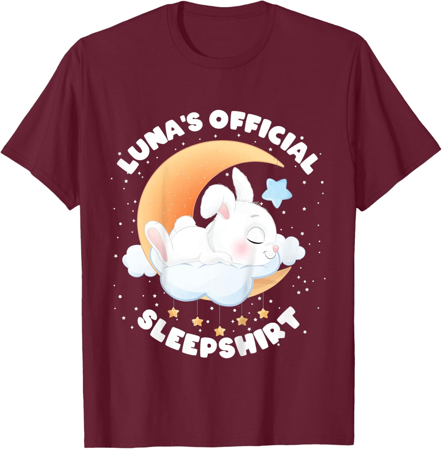 Kids Cute Pajamas pyjamama pj top for toddler for girl Luna T-Shirt - T-Shirt | Maroon