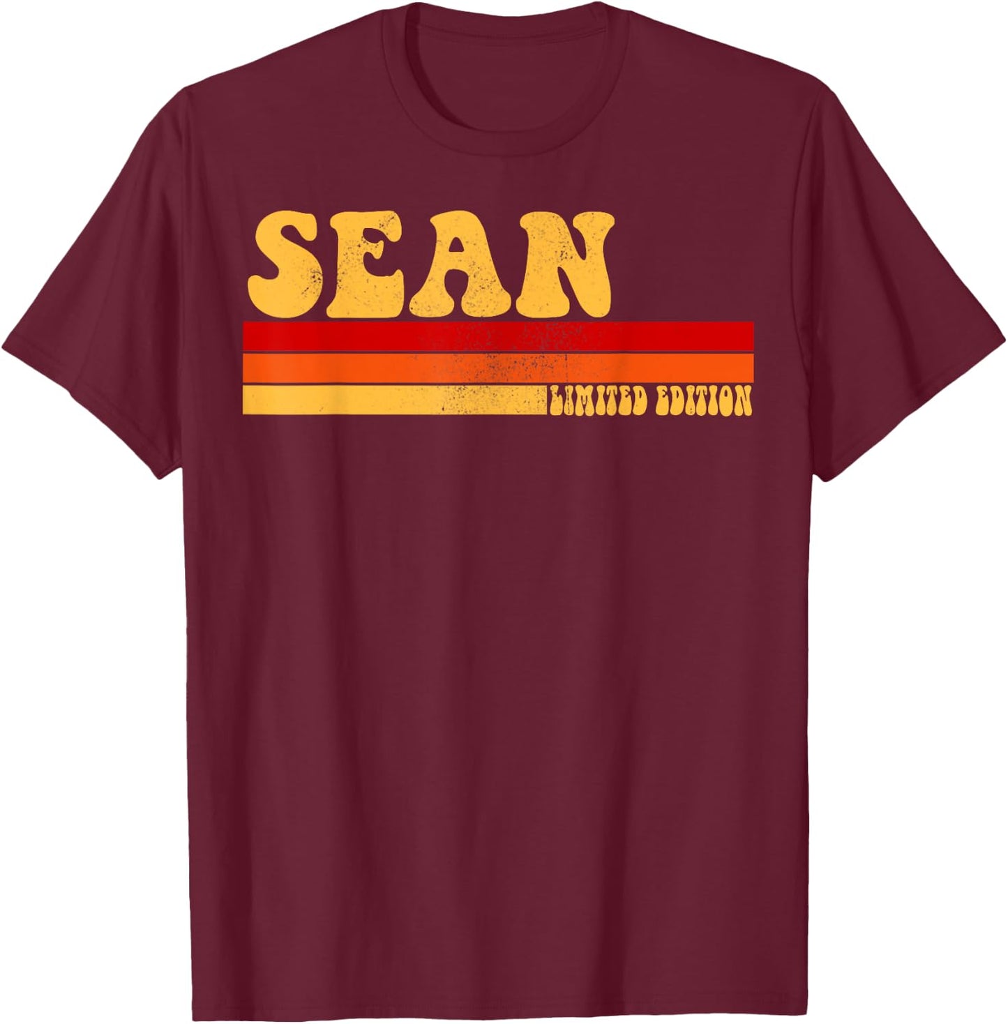 SEAN Name Personalized Idea Men Retro Vintage SEAN T-Shirt - T-Shirt | Maroon