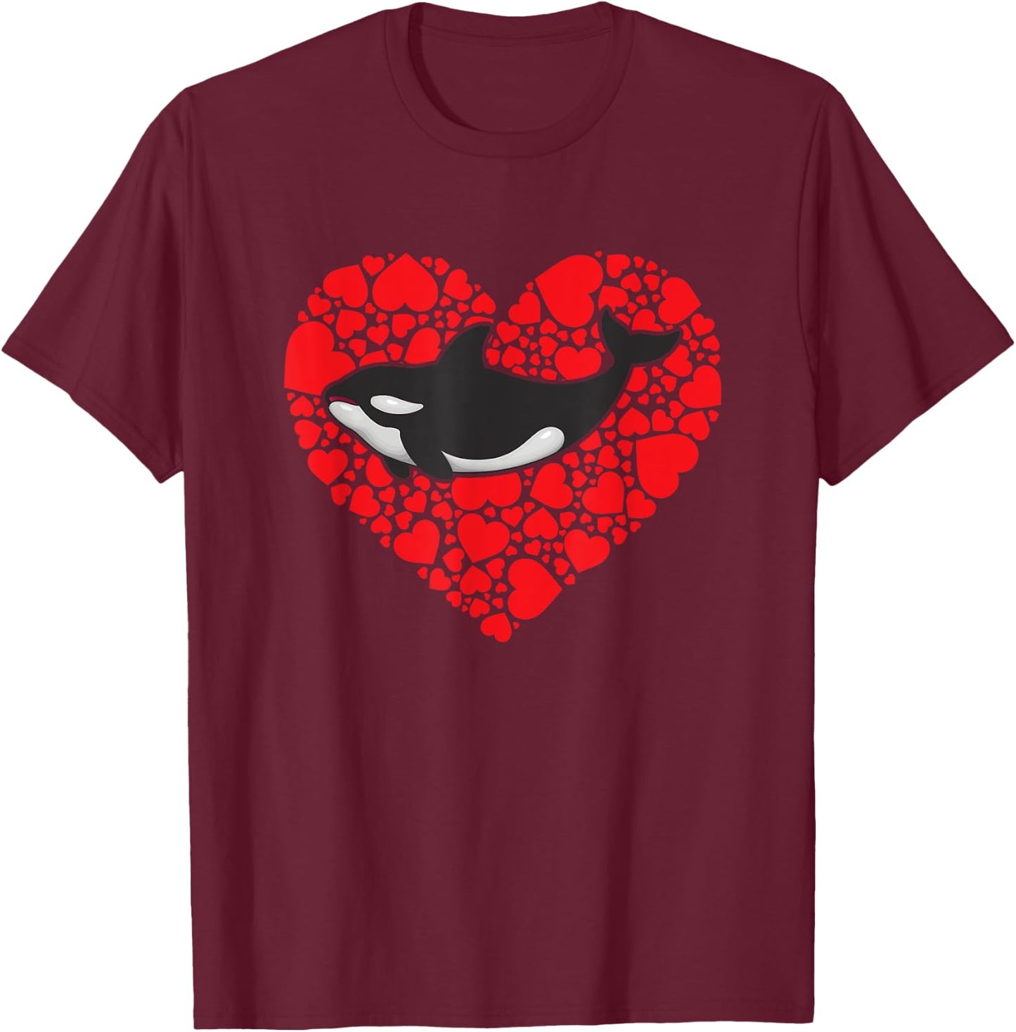 Orca Killer whale Love Valentines day Gift kids T-Shirt - T-Shirt | Maroon