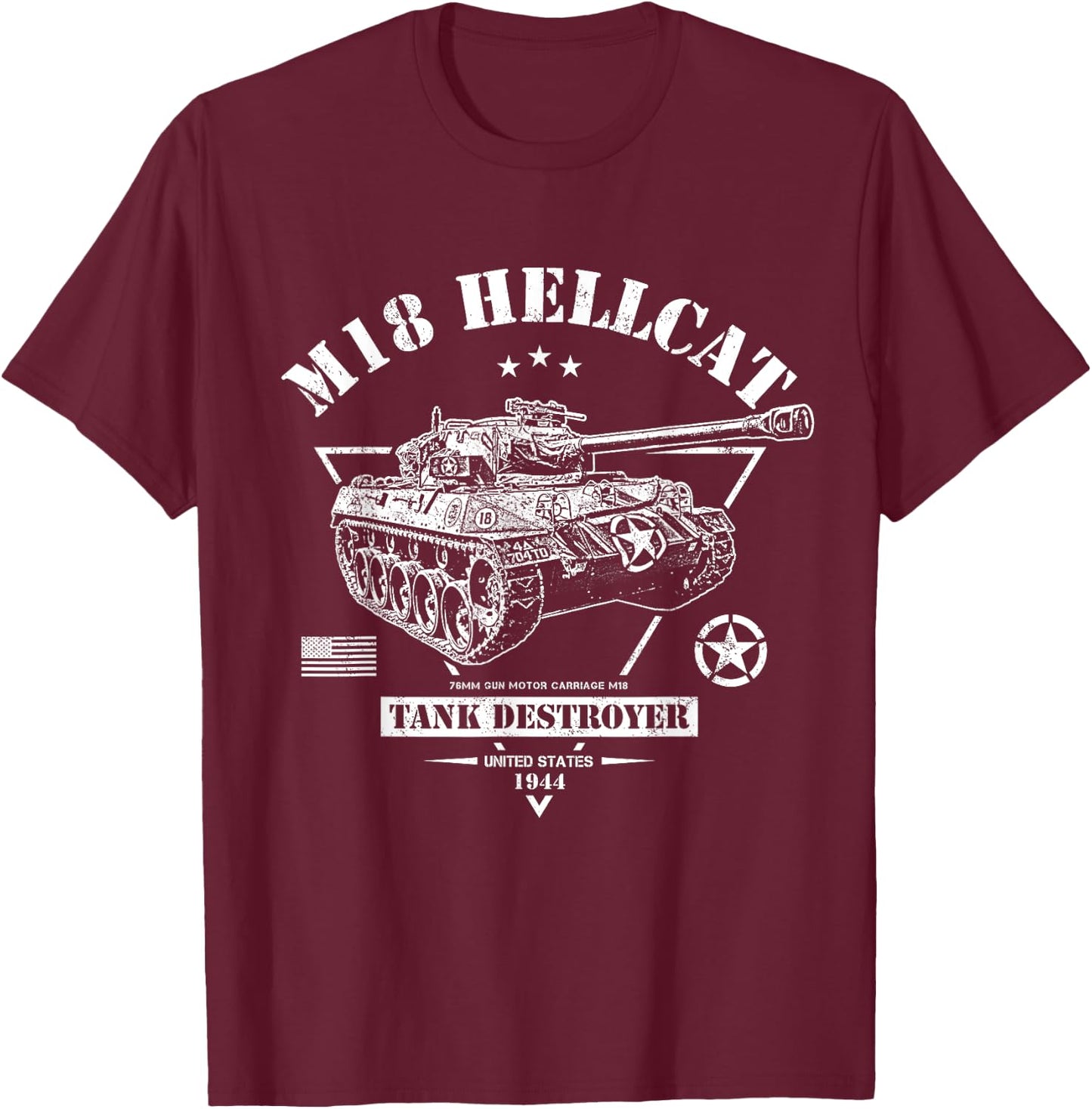 M18 Hellcat WW2 Tank Destroyer Men Women T-Shirt - T-Shirt | Maroon