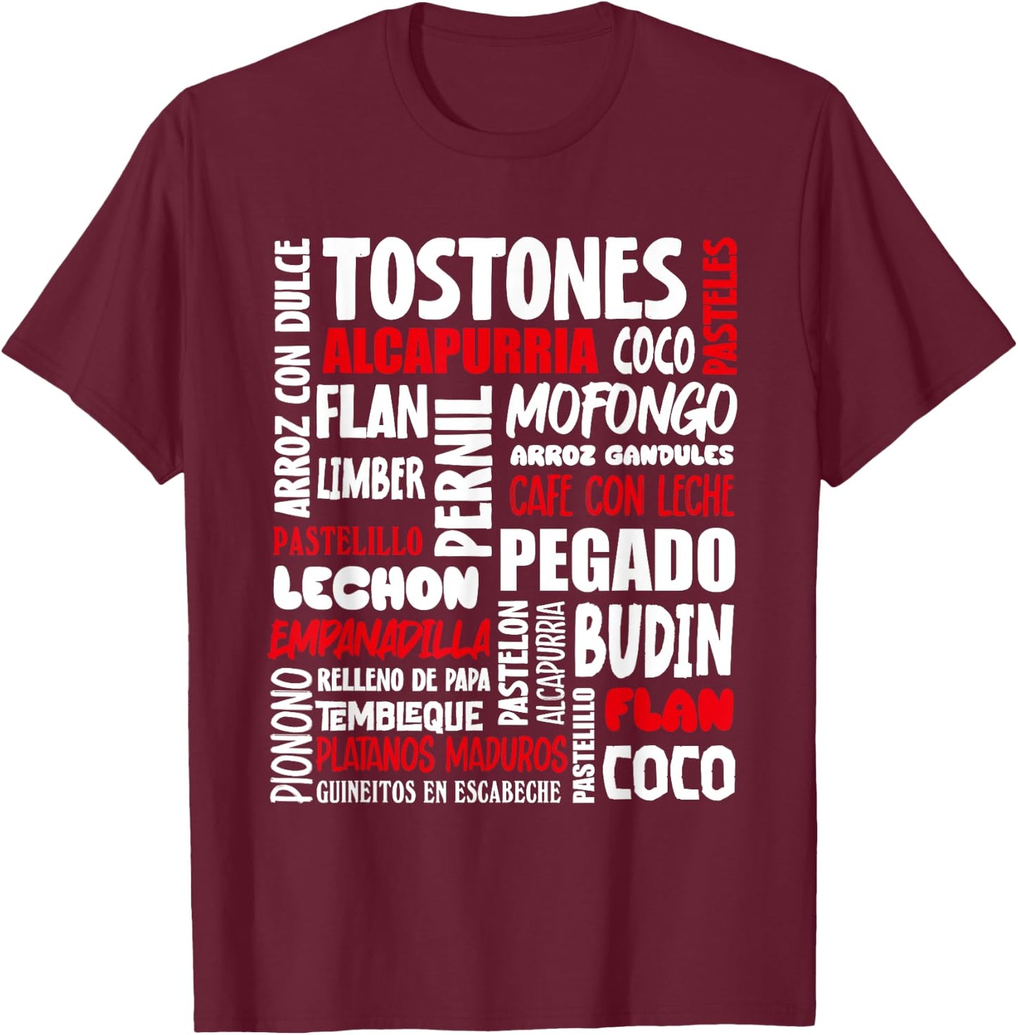 Puerto Rican Food Puerto Rico Foodie Chef T-Shirt - T-Shirt | Maroon