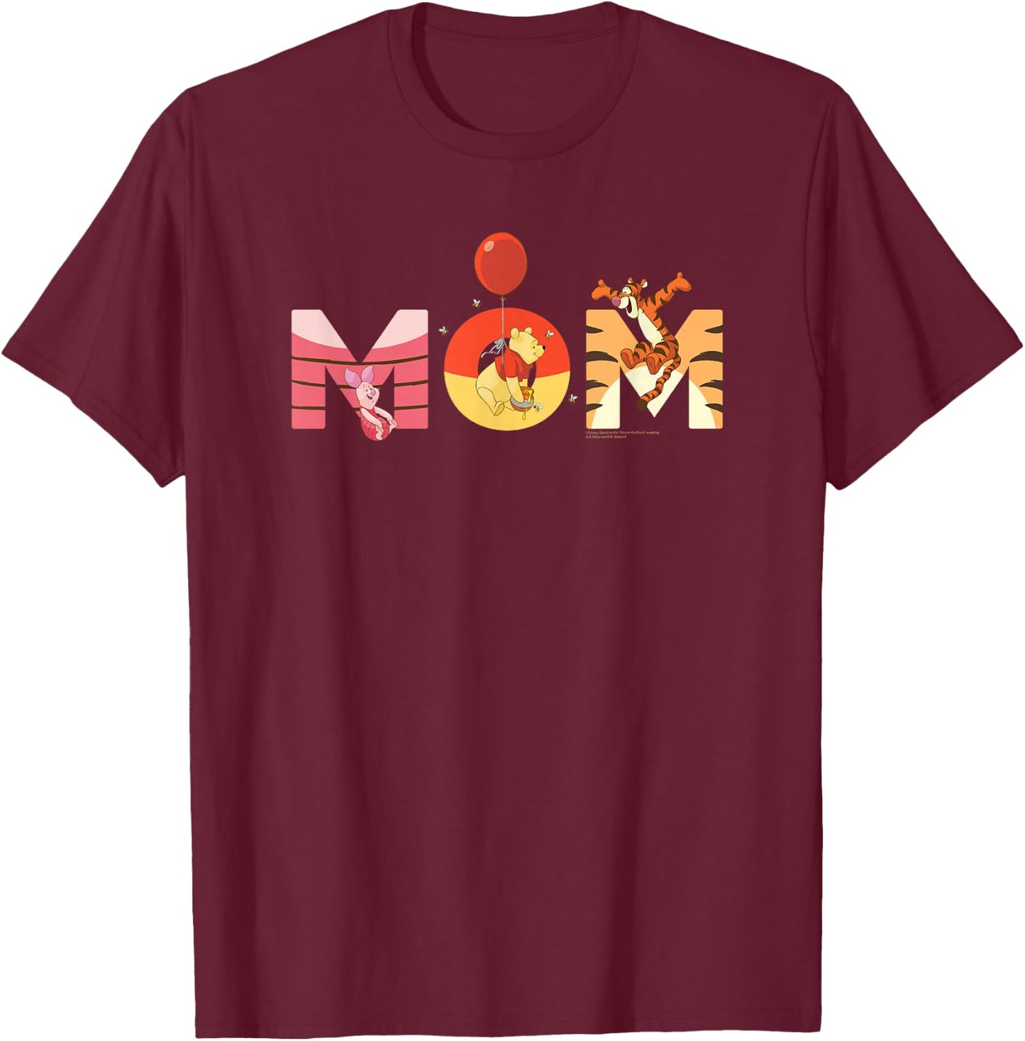 Disney Winnie the Pooh and Friends Mom Mother’s Day Birthday T-Shirt - T-Shirt | Maroon
