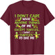 I Don't Care What Anyone Thinks Of Me - Cute Tortoise Beach Women Girls Kids T-Shirt - T-Shirt | Maroon