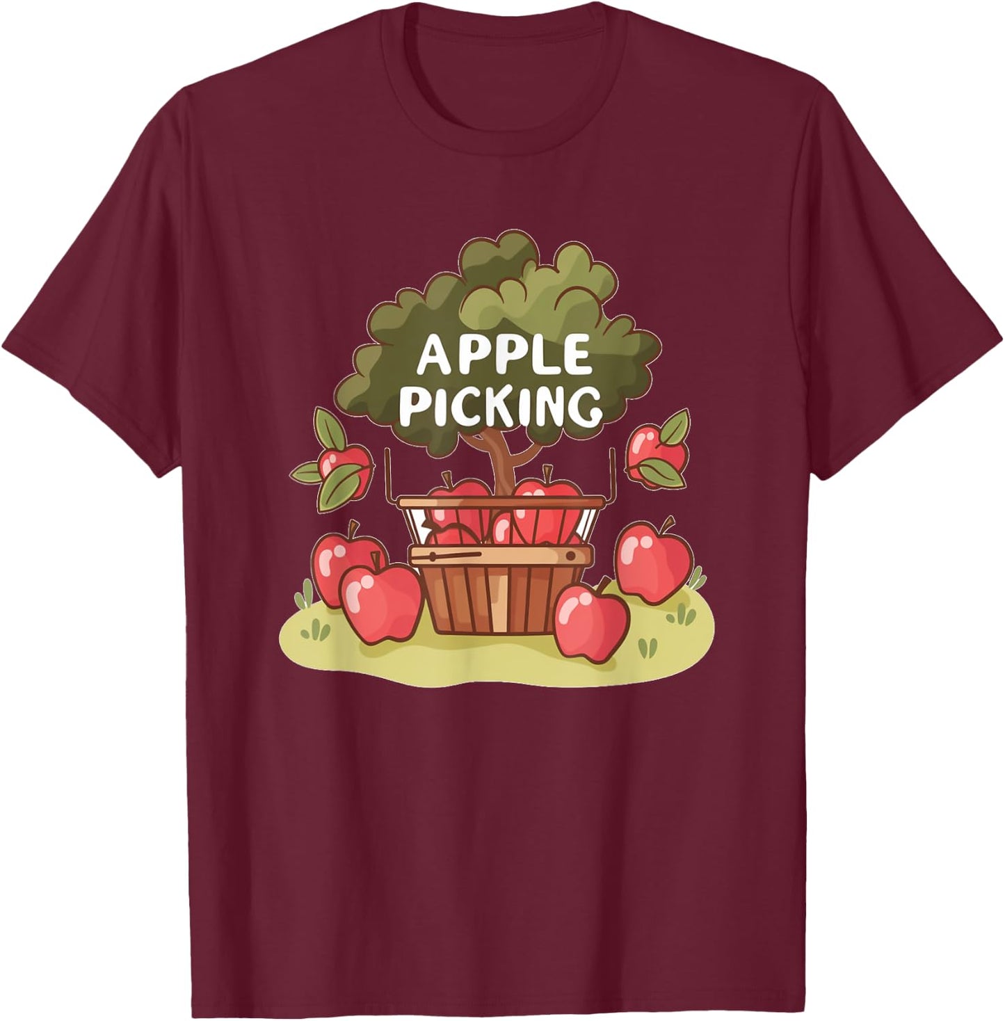 Happy Apple picking Costume for Adults and Kids T-Shirt - T-Shirt | Maroon