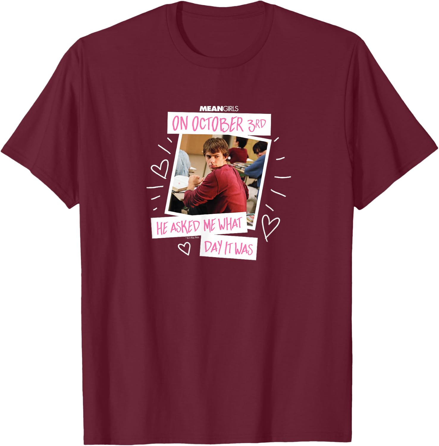Mean Girls - October 3rd Aaron Samuels T-Shirt - T-Shirt | Maroon
