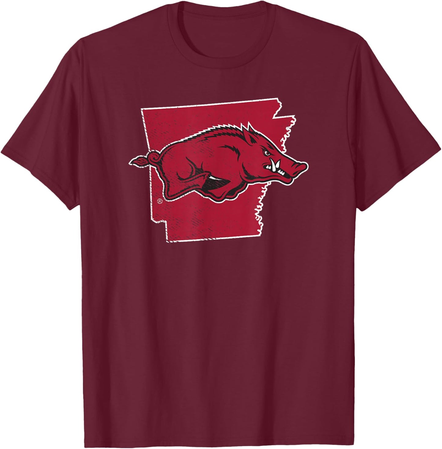 University of Arkansas Razorbacks State Shape T-Shirt - T-Shirt | Maroon