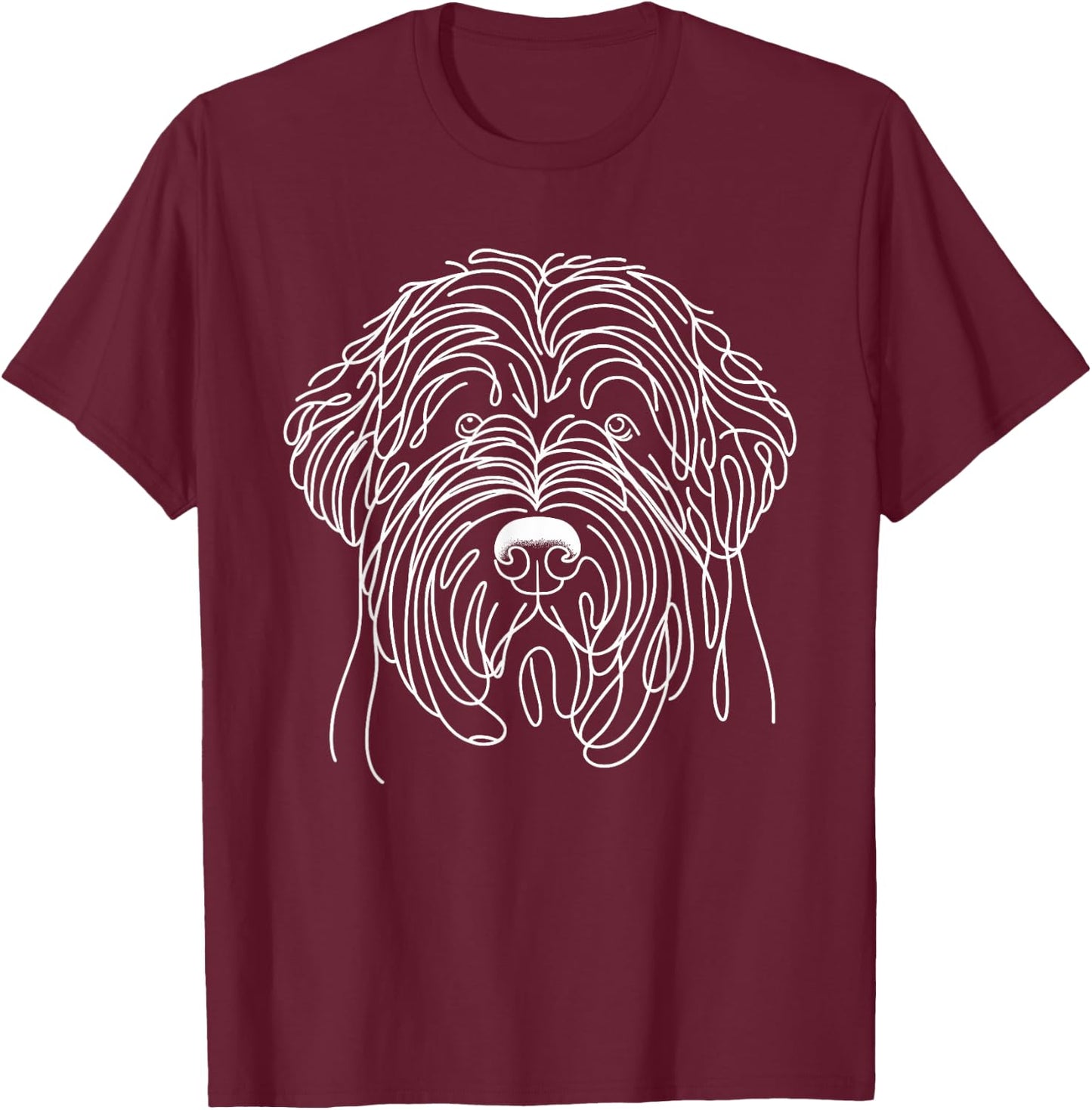 Line Art Bouvier Des Flandres T-Shirt - T-Shirt | Maroon