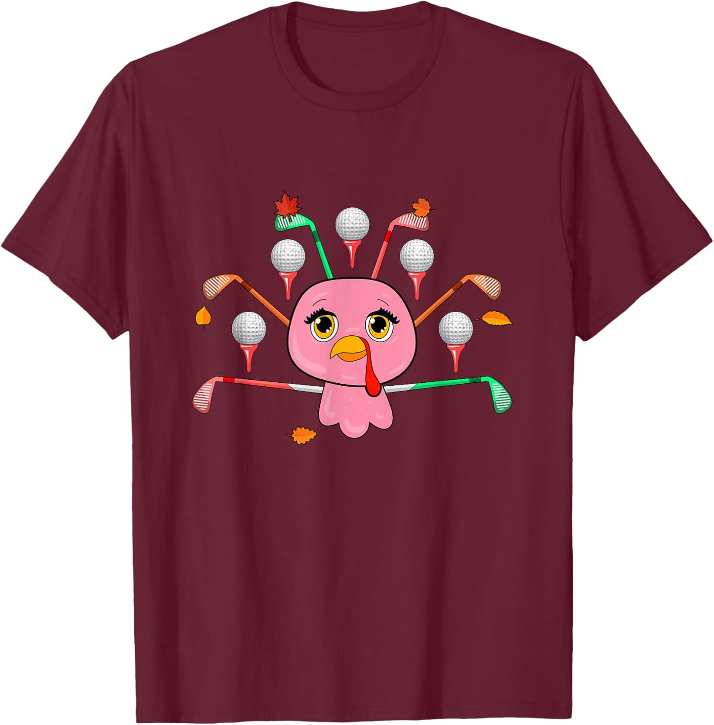 Golf Equipment As Thanksgiving Turkey Costume Player T-Shirt - T-Shirt | Maroon