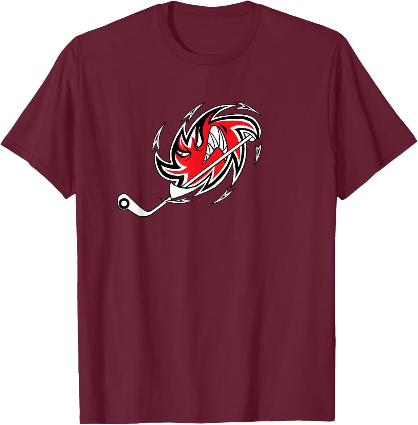 Monster Hurricane Storm Hockey Logo T-Shirt - T-Shirt | Maroon